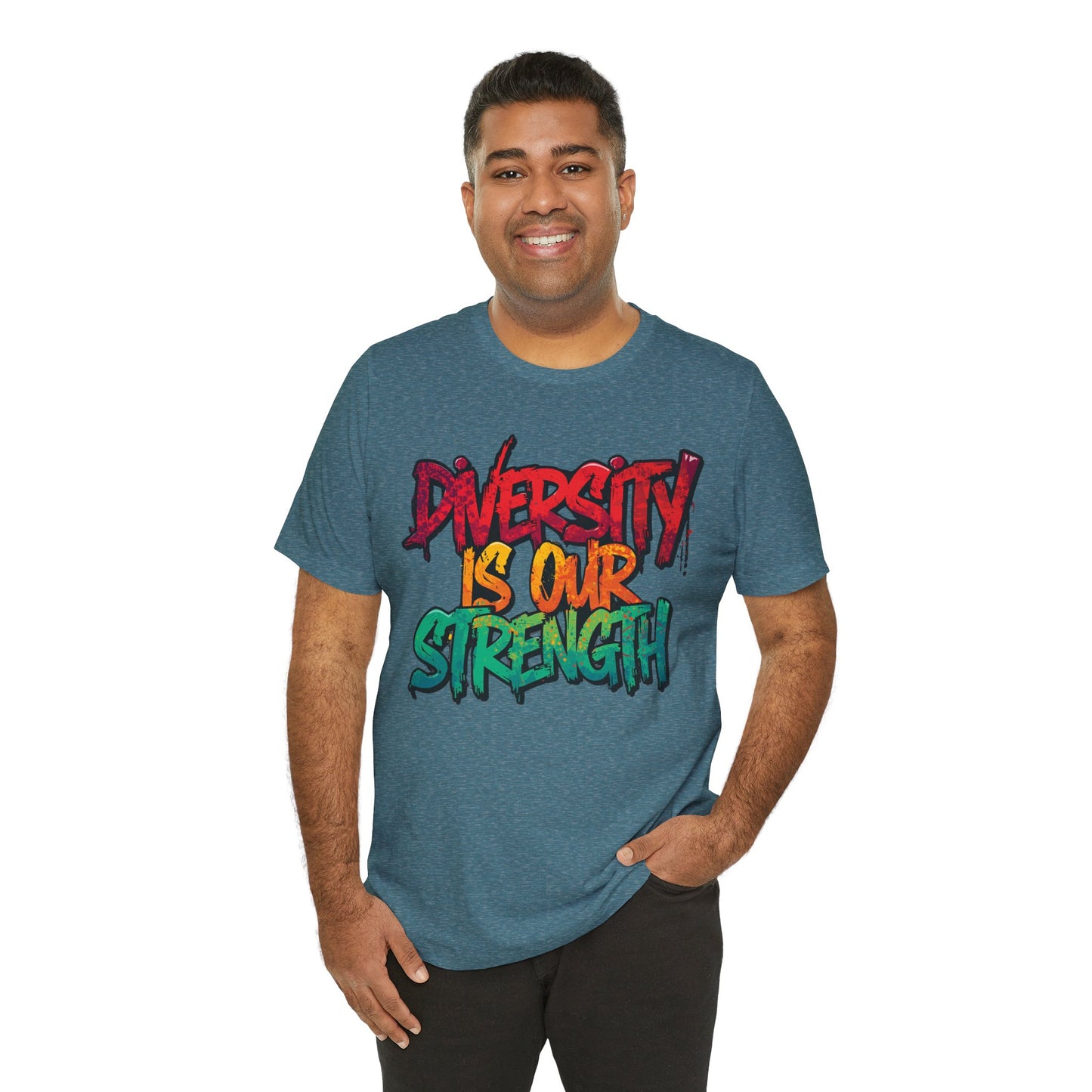 Diversity is Our Strength Tee – Unisex Jersey Short Sleeve T-Shirt | Inclusive Apparel | Social Justice Shirt | Gift for Activists | Colorful Equality Wear