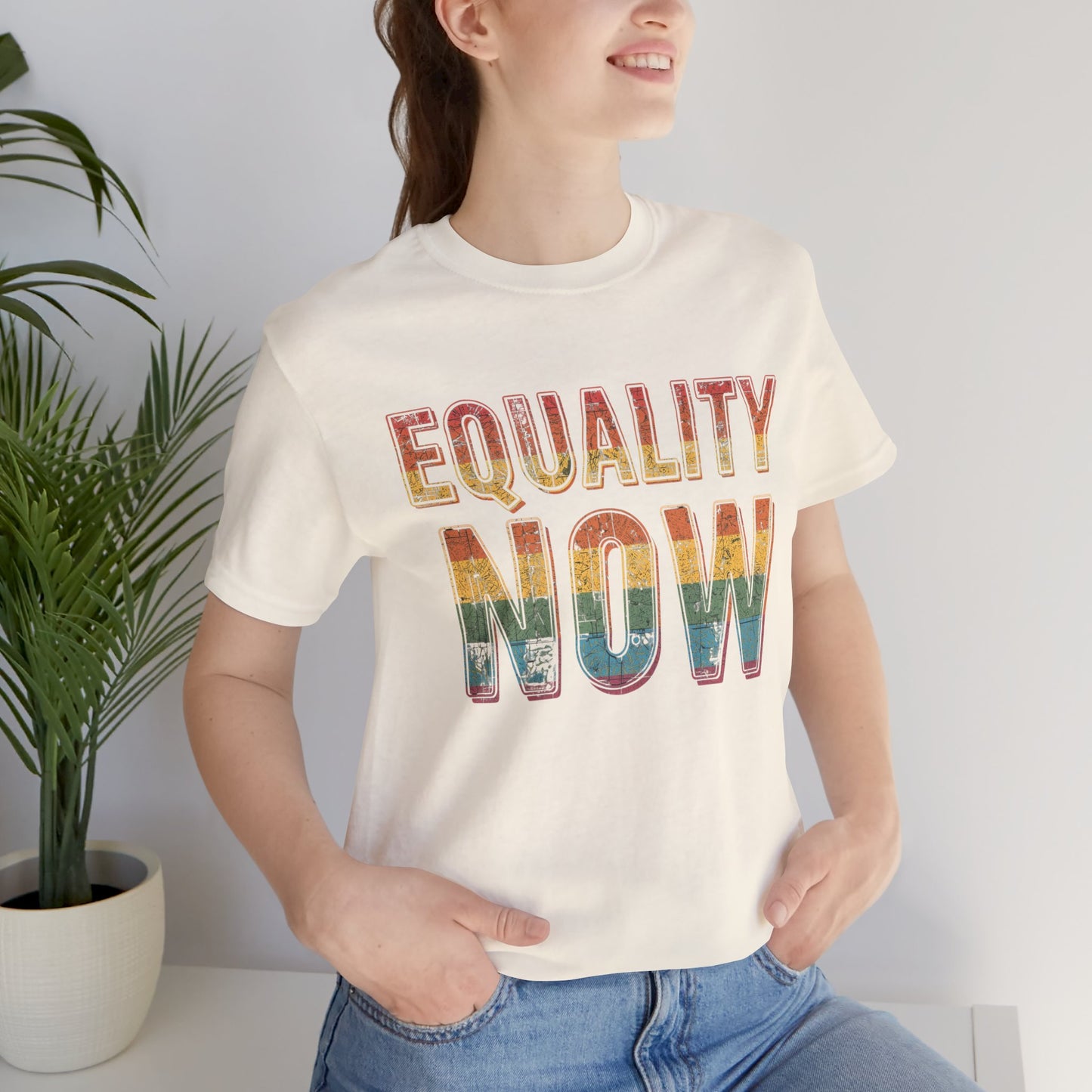 Equality Now – Unisex Jersey Tee | Trans Pride T-Shirt | LGBTQ+ Apparel | Equality Statement Shirt | Comfortable Casual Wear | Gift for Activists