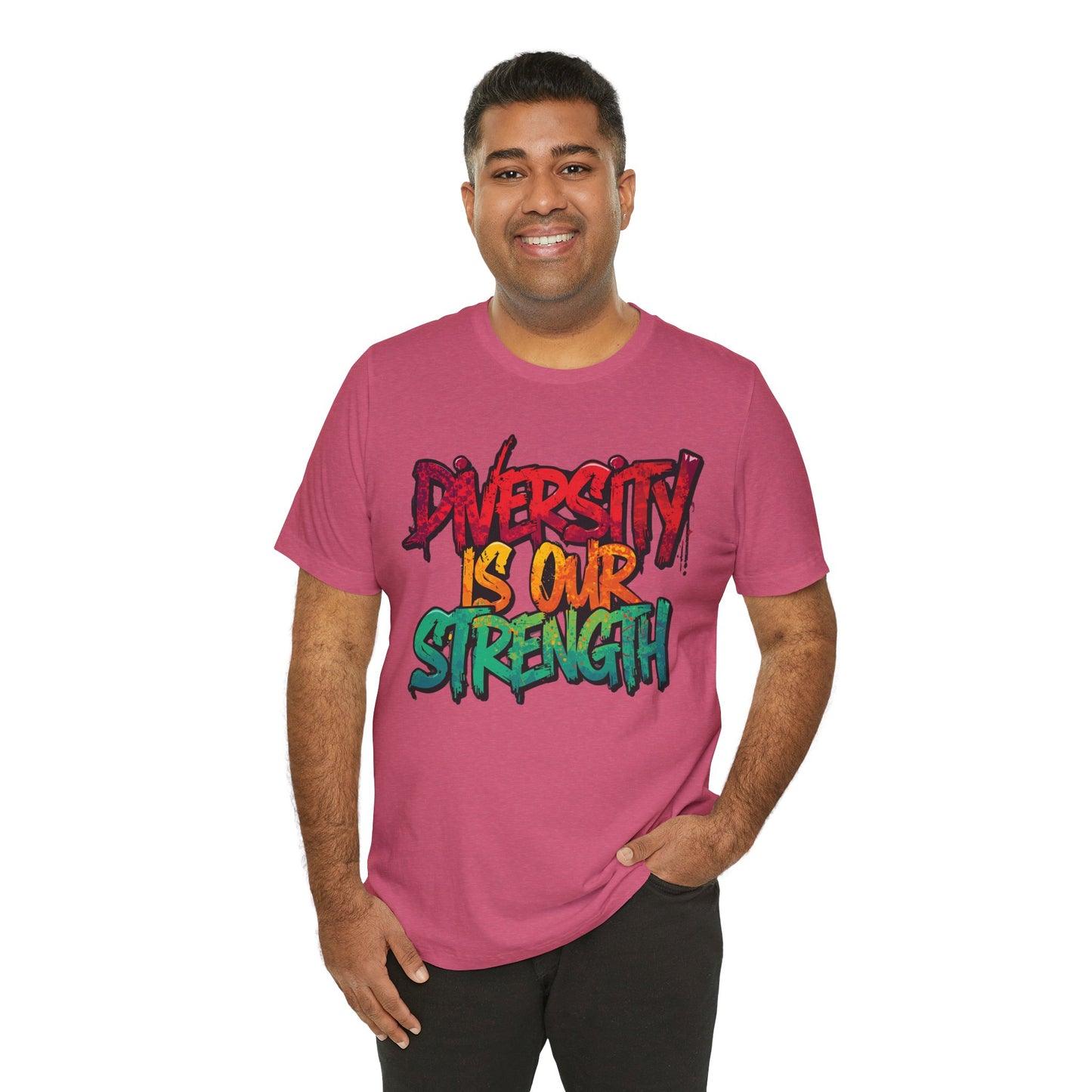 Diversity is Our Strength Tee – Unisex Jersey Short Sleeve T-Shirt | Inclusive Apparel | Social Justice Shirt | Gift for Activists | Colorful Equality Wear