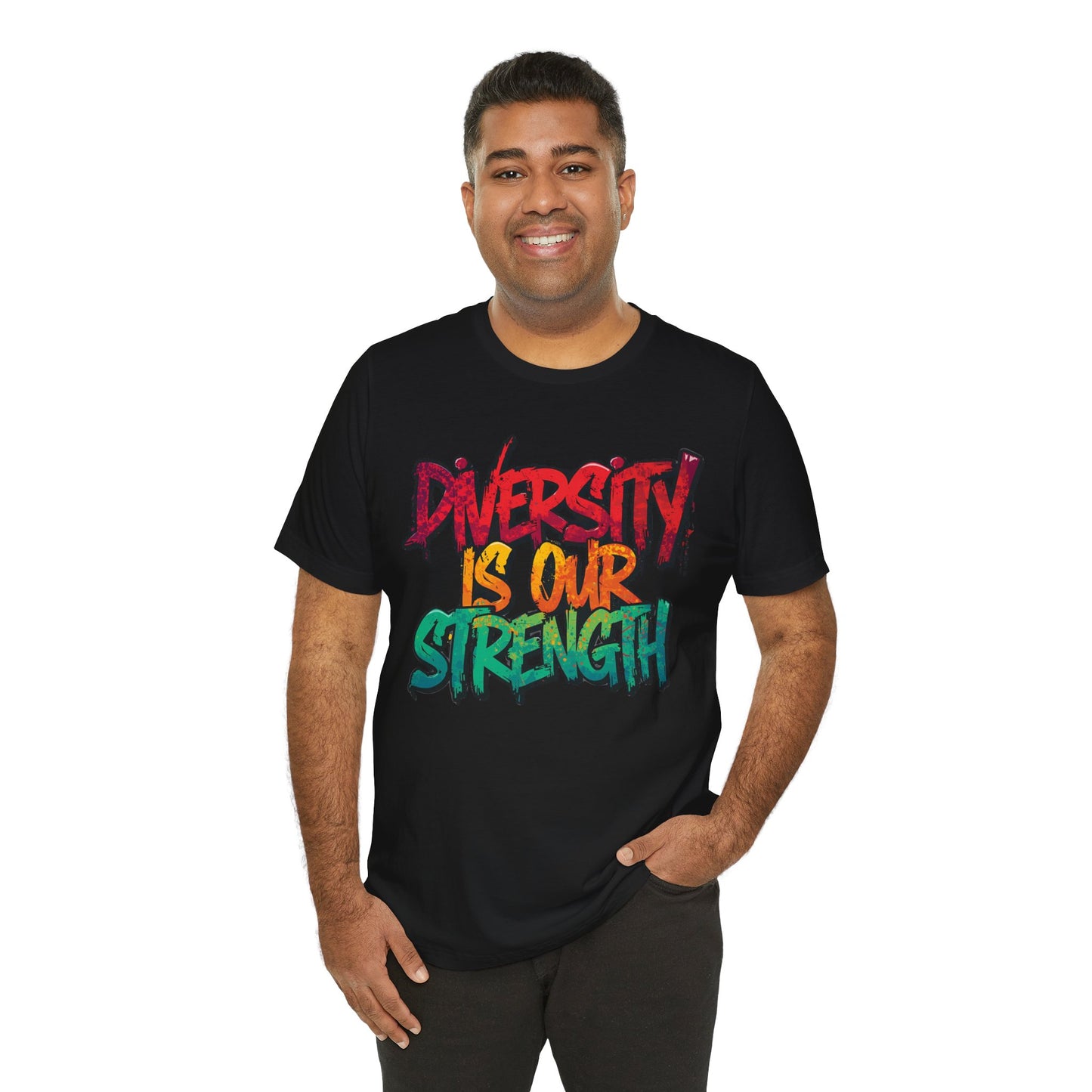 Diversity is Our Strength Tee – Unisex Jersey Short Sleeve T-Shirt | Inclusive Apparel | Social Justice Shirt | Gift for Activists | Colorful Equality Wear