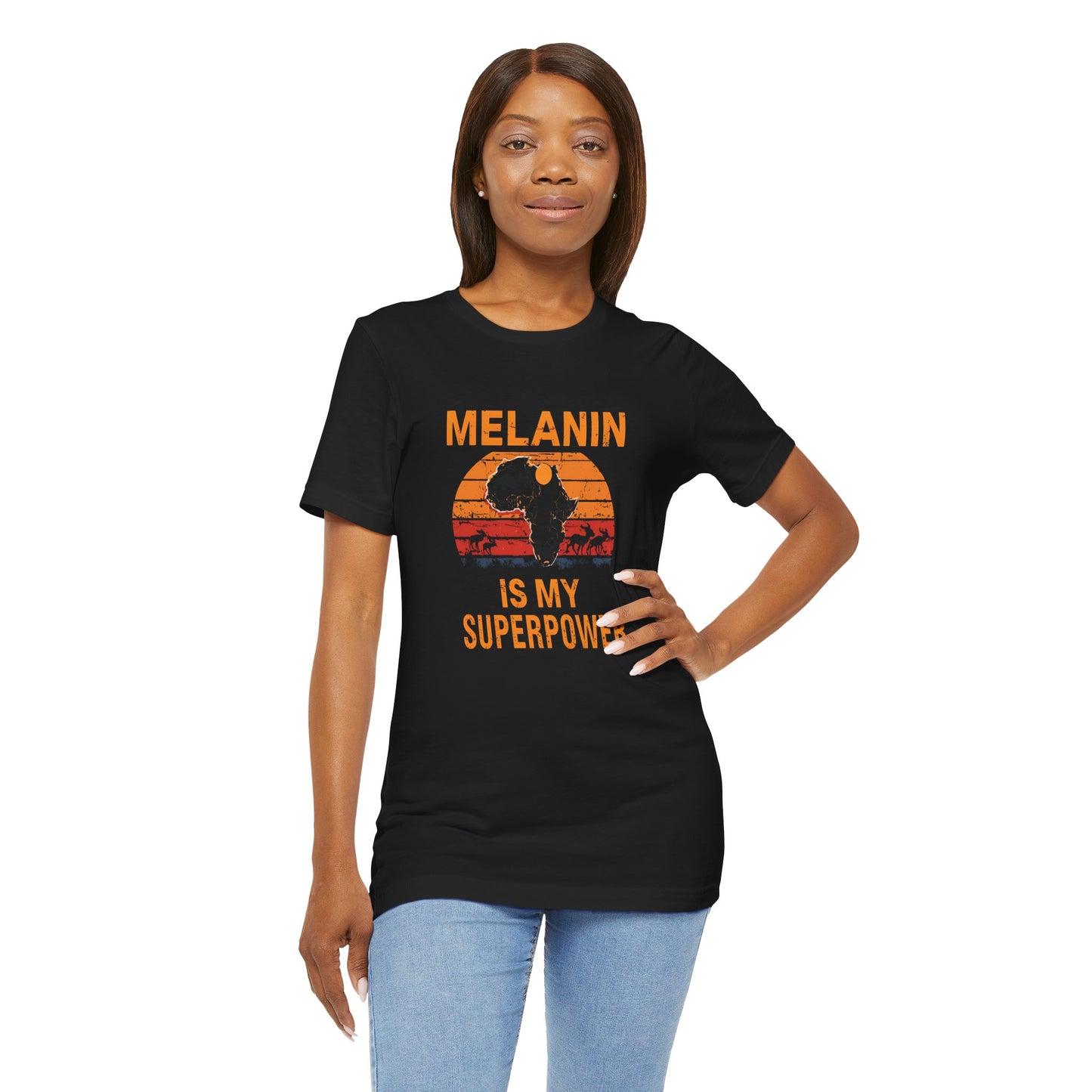 Melanin Superpower Tee | Unisex Jersey Short Sleeve T-Shirt, Activism Apparel, Black Pride Statement Shirt, Gift for Social Justice Advocates