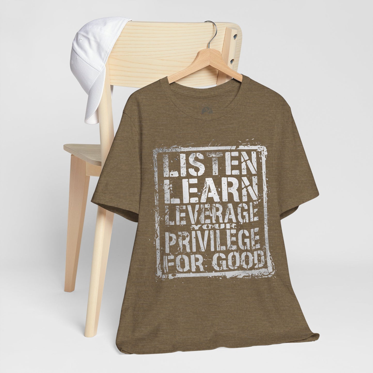 Listen, Learn Leverage Your Privilege for Good – Unisex Jersey Short Sleeve Shirt | Activism T-Shirt | Social Justice Apparel | Casual Wear | Gift for Advocates