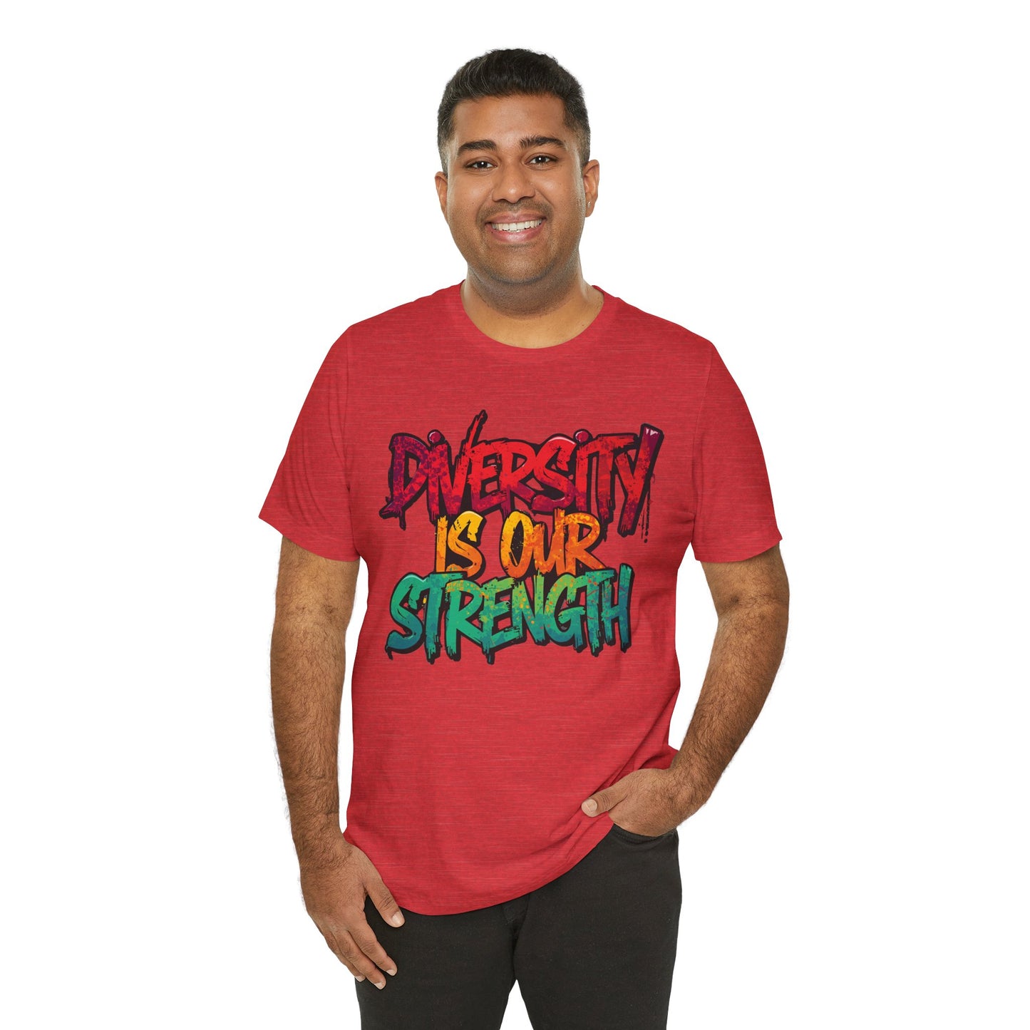 Diversity is Our Strength Tee – Unisex Jersey Short Sleeve T-Shirt | Inclusive Apparel | Social Justice Shirt | Gift for Activists | Colorful Equality Wear