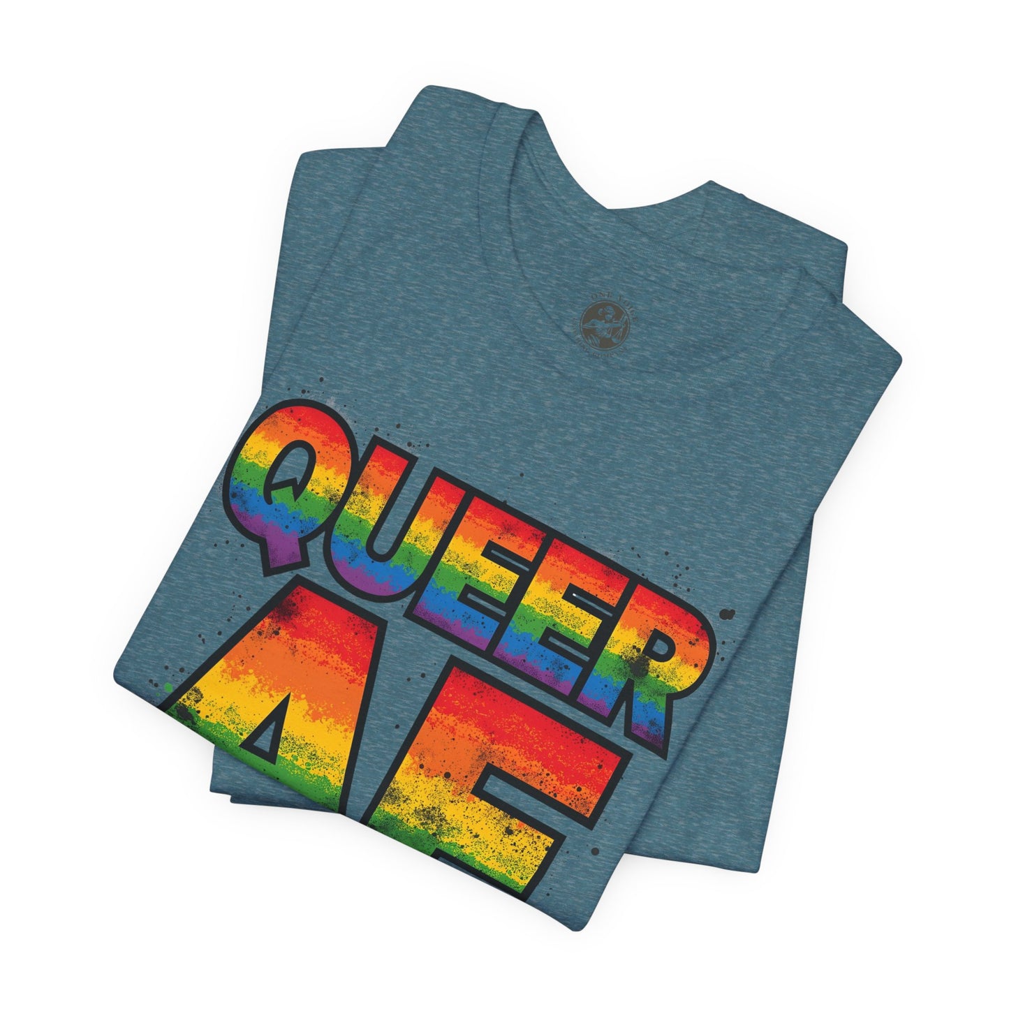 Queer AF – Pride T-Shirt | LGBTQ+ Short Sleeve Tee | Rainbow Graphic Shirt | Gay Pride Top | Unisex Tee for Celebrations | PrideWEAR Collection