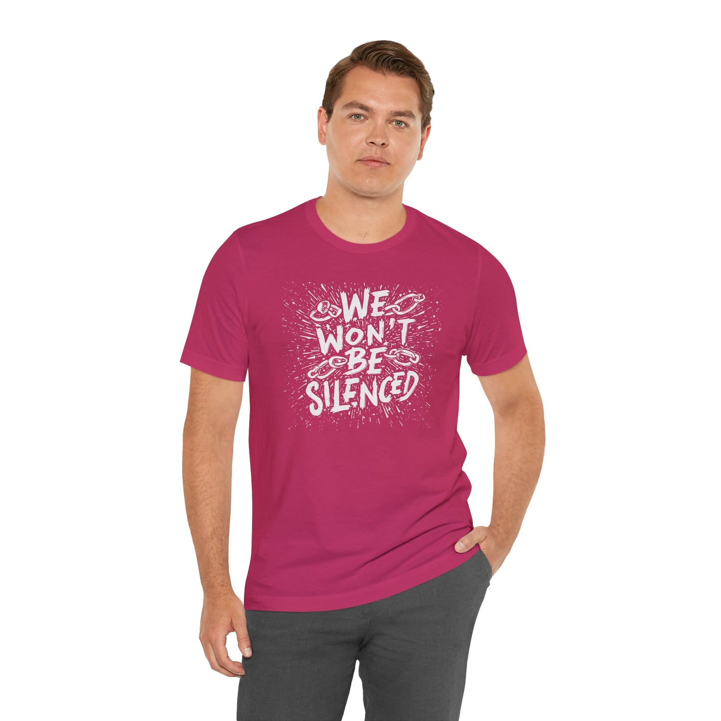 We Won’t Be Silenced Tee – Unisex StatementWEAR Graphic Shirt for Activists, Protest Apparel, Social Justice Gift, Political Statement T-Shirt