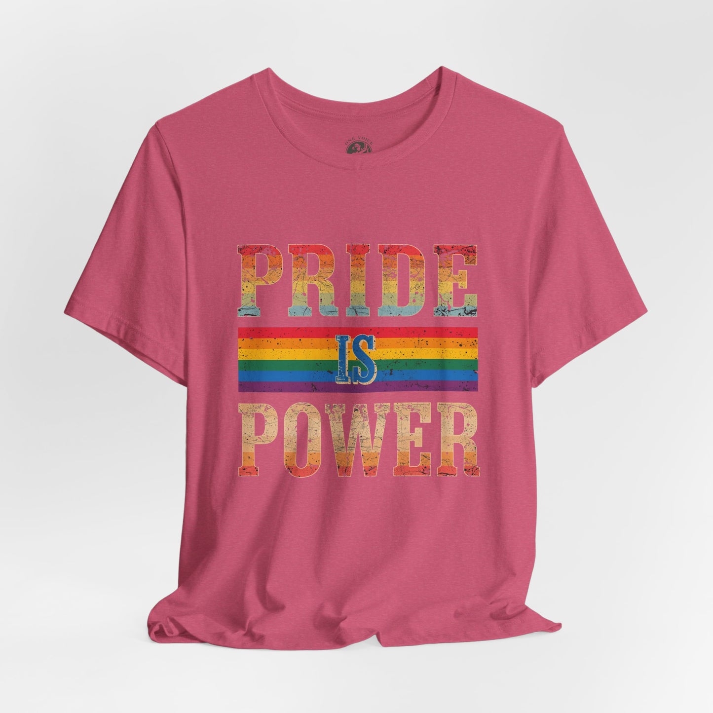 Pride is Power – Unisex Jersey Tee | Pride T-Shirt | LGBTQ+ Apparel | Equality Statement Shirt | Comfortable Casual Wear | Gift for Activists