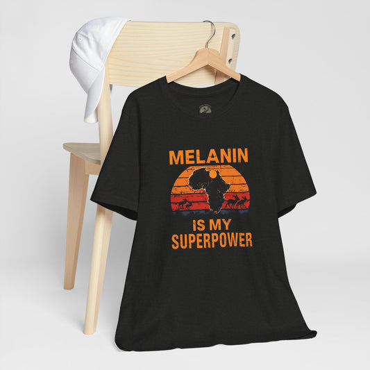 Melanin Superpower Tee | Unisex Jersey Short Sleeve T-Shirt, Activism Apparel, Black Pride Statement Shirt, Gift for Social Justice Advocates
