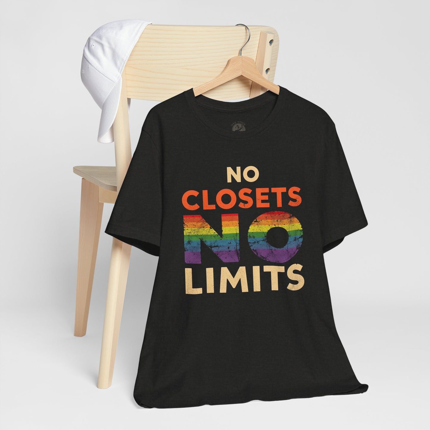 No Closets No Limits – Pride-Themed Unisex Tee | LGBTQ+ Shirt | Gay Pride Apparel | Equality T-Shirt | StatementWEAR | Comfortable Everyday Wear