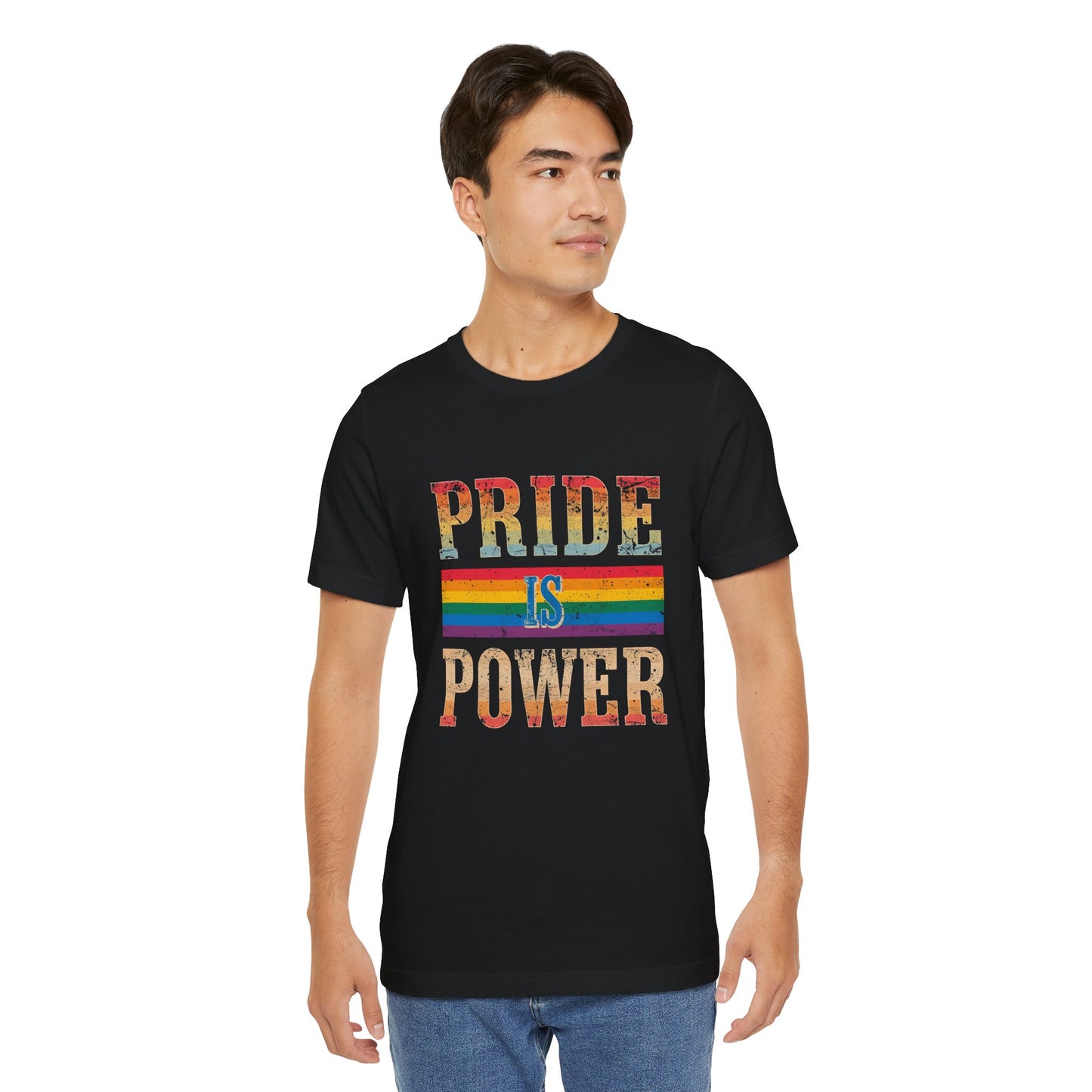 Pride is Power – Unisex Jersey Tee | Pride T-Shirt | LGBTQ+ Apparel | Equality Statement Shirt | Comfortable Casual Wear | Gift for Activists