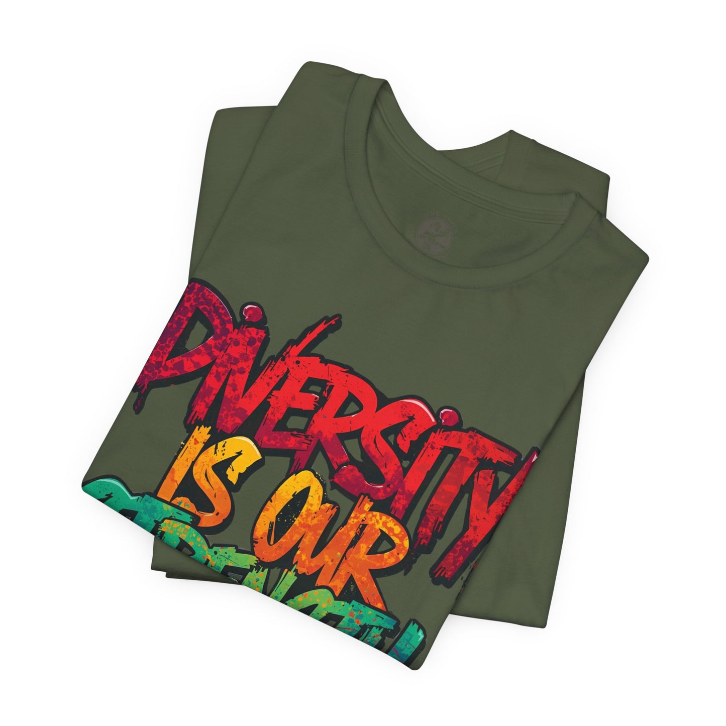 Diversity is Our Strength Tee – Unisex Jersey Short Sleeve T-Shirt | Inclusive Apparel | Social Justice Shirt | Gift for Activists | Colorful Equality Wear